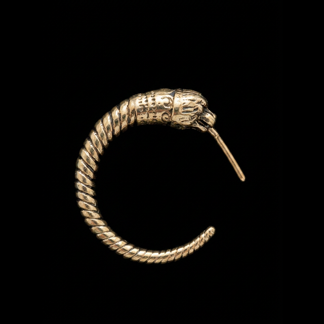 Lion Heart Earring 24k Gold-Plated Brass
