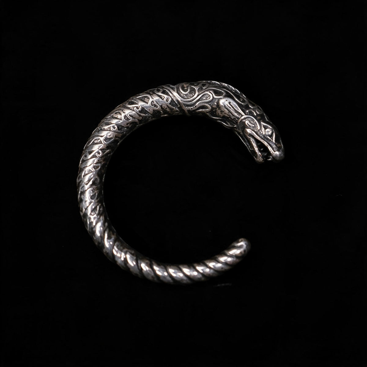 Eel Hoop Silver Earring