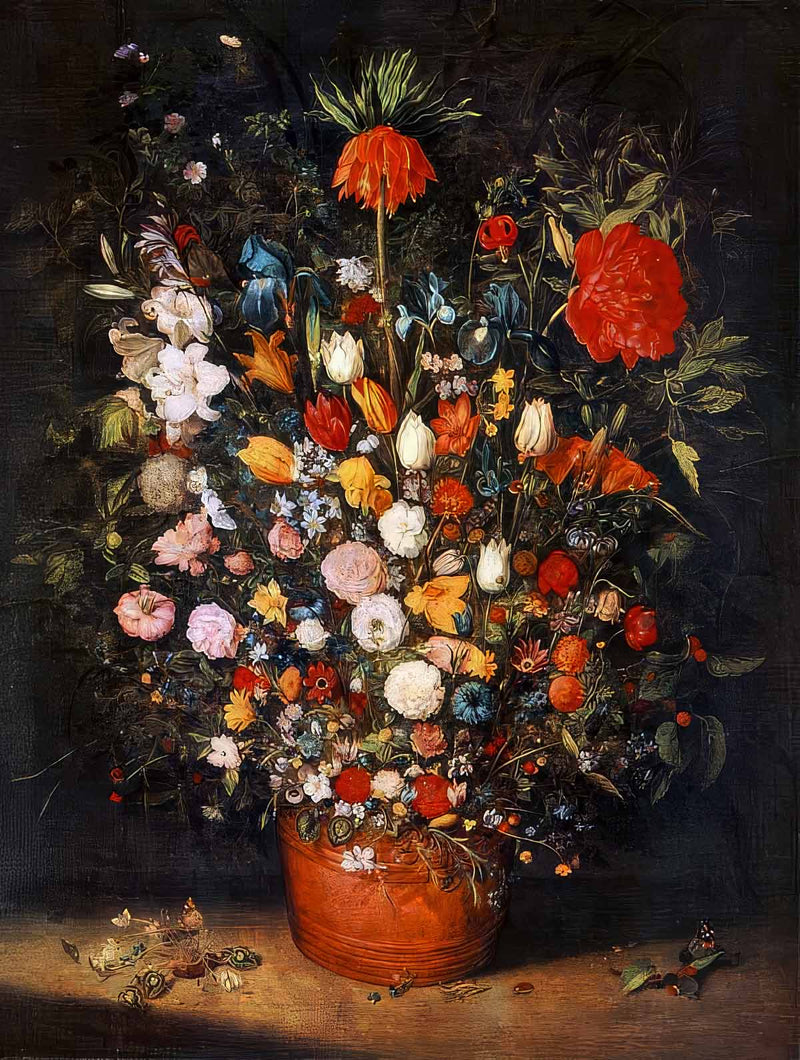 Bouquet of Flowers in an Earthenware Vase