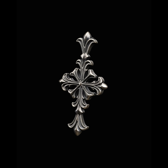 Gothic Cross Silver Pendant