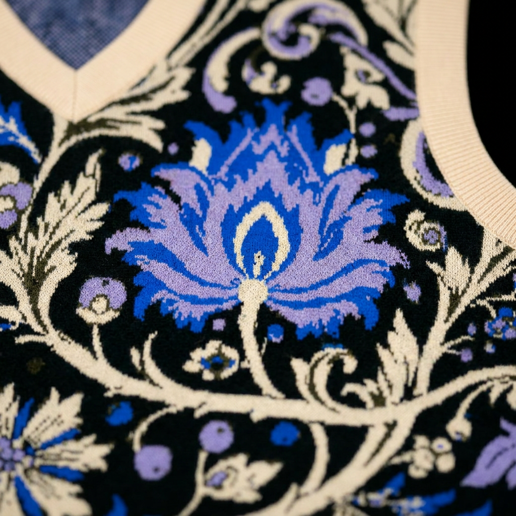 Blue Floral Vest